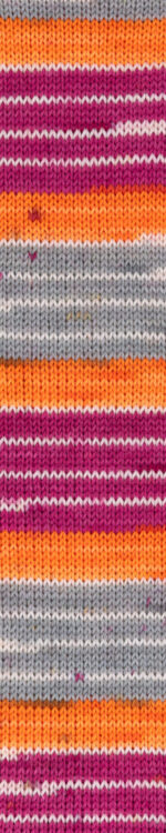 Wolle Gründl / Hot socks color (02) magenta-kürbis-grau-naturweiß - Sockenwolle 50g, 4-fädig, für Nadeln 2.5 - 3.0mm – Bild 2