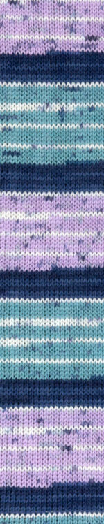 Wolle Gründl / Hot socks color (03) lavendel-nachtblau-eisblau-naturweiß - Sockenwolle 50g, 4-fädig, für Nadeln 2.5 - 3.0mm