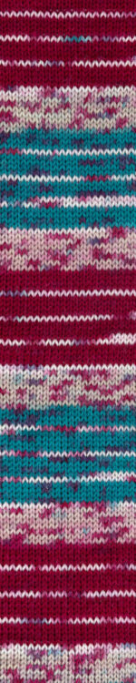 Wolle Gründl / Hot socks color (11) bordeaux-petrol-beere-creme - Sockenwolle 50g, 4-fädig, für Nadeln 2.5 - 3.0mm