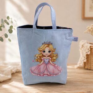Wendetasche / Kindertasche "Prinzessin", KiTa-Tasche, Malbuchtasche, Geschenktasche, Tragetasche, Freundebuchtasche, Stoffbeutel