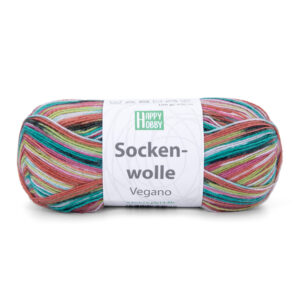 Happy Hobby VEGANO (01) - vegane, schurwollfreie Sockenwolle, mit Bambusviskose, 100g, 4-fädig, für Nadeln 2.5 - 3.0mm