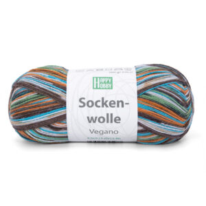Happy Hobby VEGANO (05) - vegane, schurwollfreie Sockenwolle, mit Bambusviskose, 100g, 4-fädig, für Nadeln 2.5 - 3.0mm
