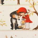 Kinderstoff / Patchworkstoff / Baumwoll-Webware /Baumwollstoff „Fairy Tale“ – Mädchen und Wolf – Webware aus 100 % Baumwolle – Bild 2