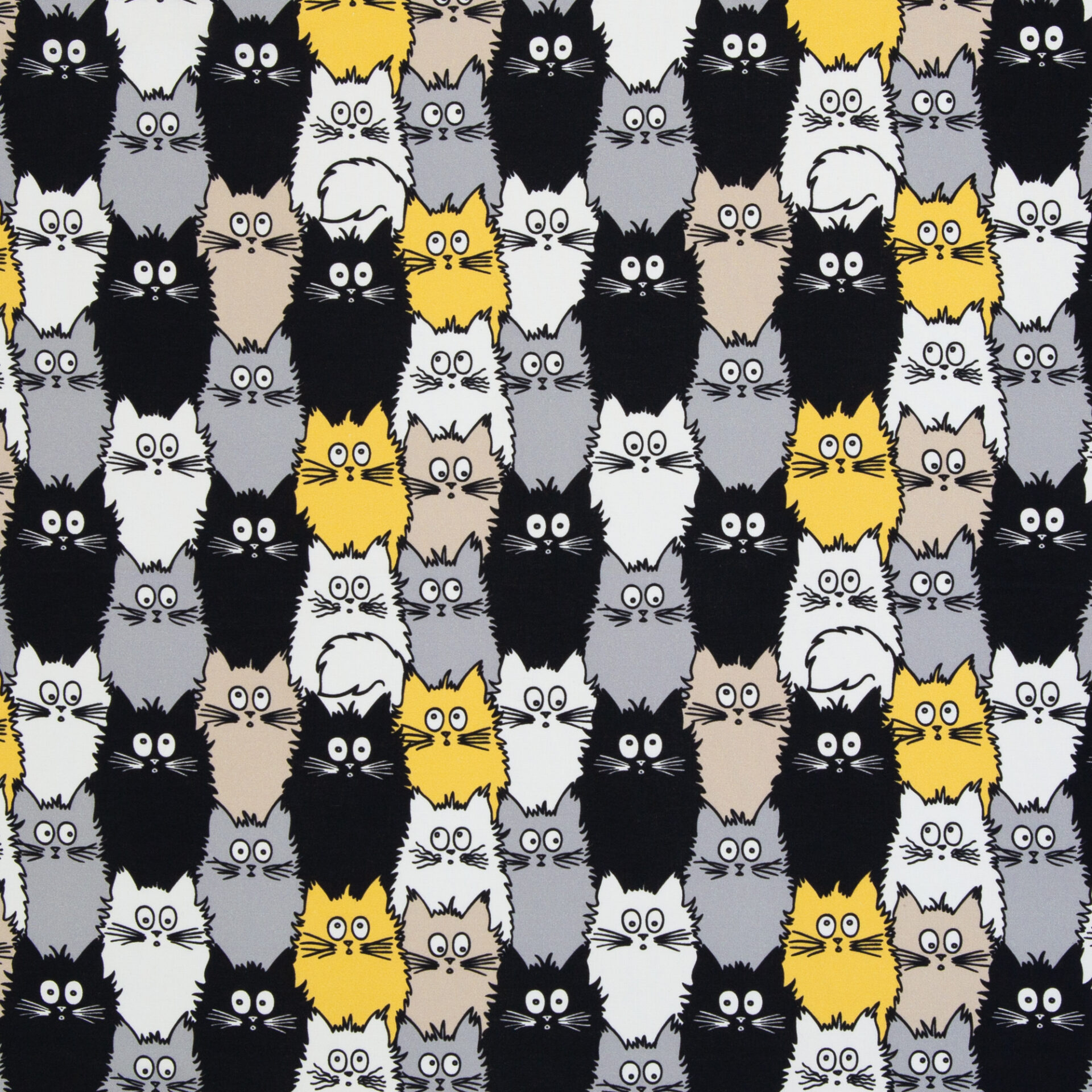 082297-699199-tim-baumwollwebware-40 Kinderstoff / Baumwoll-Webware / "Tim" - Katzen; 100% Baumwolle
