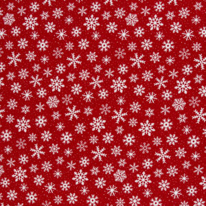 Dekostoff "Schneegestöber, rot" Webware aus 100% Baumwolle, CANVAS