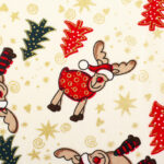 Dekostoff, Weihnachtsstoff "Rudolf / naturweiß"; Webware aus 100% Baumwolle – Bild 3