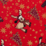 Dekostoff, Weihnachtsstoff "Rudolf / rot" Webware aus 100% Baumwolle – Bild 2