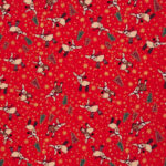 Dekostoff, Weihnachtsstoff "Rudolf / rot" Webware aus 100% Baumwolle