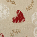 Dekostoff Weihnachten "Herzen romantisch-verspielt"; Webware aus 90% Baumwolle, 10% Polyester, Leinenoptik, CANVAS – Bild 2