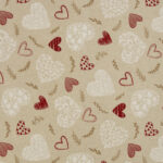Dekostoff Weihnachten "Herzen romantisch-verspielt"; Webware aus 90% Baumwolle, 10% Polyester, Leinenoptik, CANVAS