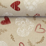 Dekostoff Weihnachten "Herzen romantisch-verspielt"; Webware aus 90% Baumwolle, 10% Polyester, Leinenoptik, CANVAS – Bild 3