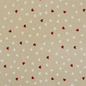 Dekostoff Weihnachten "Kleine Herzen allover"; Webware aus 90% Baumwolle, 10% Polyester, Leinenoptik, CANVAS
