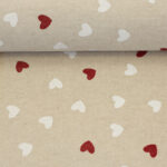 Dekostoff Weihnachten "Kleine Herzen allover"; Webware aus 90% Baumwolle, 10% Polyester, Leinenoptik, CANVAS – Bild 3
