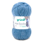 Wolle Gründl / Hot socks uni TÜRKISBLAU (56) - Sockenwolle 50g, 4-fädig