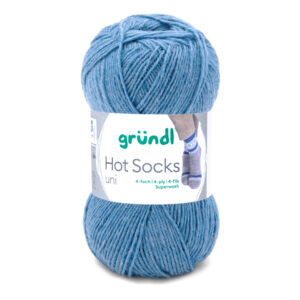 Wolle Gründl / Hot socks uni TÜRKISBLAU (56) - Sockenwolle 50g, 4-fädig
