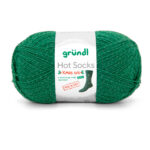 Wolle Gründl / Hot socks XMAS Glitter 4-fach (6498) - Weihnachts-Sockenwolle uni TANNENGRÜN, mit Glitzerfaden, 100g, 4-fädig