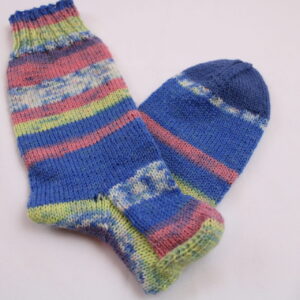 Gr. 38/39 - Wollsocken in bunten Farben, handgestrickt aus Wolle Gründl Norwich (06)