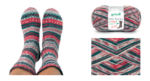 Wolle Gründl / Hot socks XMAS Glitter 4-fach (6498) - Weihnachts-Sockenwolle gemustert, mit Glitzerfaden, 100g, 4-fädig – Bild 4