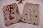 24 Adventskalender-Säckchen XL "Herzig", handgenäht, zum Selbst-Befüllen, im romantischen Landhausstil, Leinenoptik – Bild 4