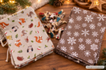 24 Adventskalender-Säckchen XL "Waldtiere, naturfarben", handgenäht, zum Selbst-Befüllen, Leinenoptik, zeitlos