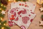 24 Adventskalender-Säckchen XL "Herzig", handgenäht, zum Selbst-Befüllen, im romantischen Landhausstil, Leinenoptik